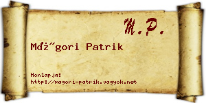 Mágori Patrik névjegykártya